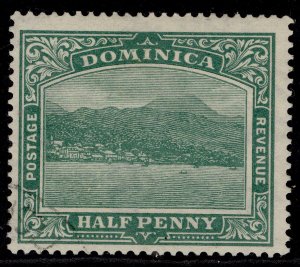 DOMINICA GV SG62, ½d blue-green, FINE USED. Cat £24.