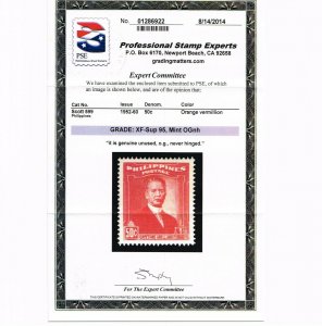 GENUINE PHILIPPINES SCOTT #599 MINT PRISTINE OG NH PSE CERT GRADED XF-SUPERB 95