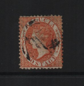 St Lucia 1864 Sg146 12.5 perf CC watermark - used