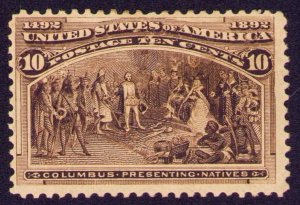 US #237 MH 10¢ Columbian 1893