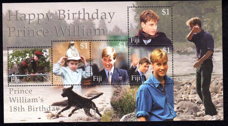 Fiji 2000 Prince William Birthday Mint MNH Miniature Sheet SG MS1101