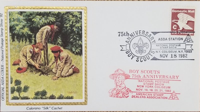 J) 1982 UNITED STATES, 75TH ANNIVERSARY BOY SCOUTS, EAGLE, FDC