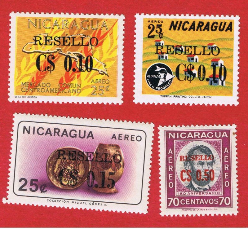 Nicaragua #C677-C680  MNH OG  Air Post  Free S/H