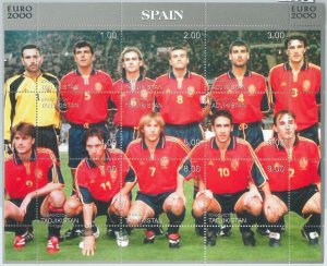 M1868 - TAJIKISTAN, 2000 MINIATURE SHEET: Euro Soccer, Spain, football