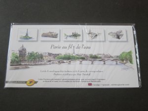 France Laposte 5 pre-paid neat cachet envelop+card pack 