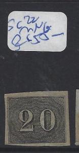 BRAZIL  (PP2202B)  NUMERAL 20R SC 22   MNG 