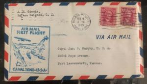 1929 Balboa Canal Zone Panama First Flight Airmail Cover FFC To Miami FL USA 1