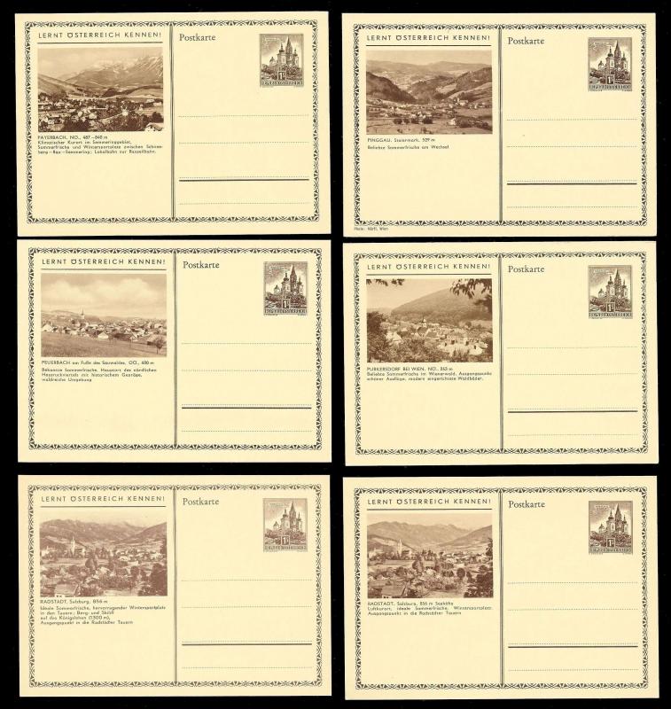 AUSTRIA (120) Scenery View Brown 1 Shilling Postal Cards c1950s ALL MINT UNUSED