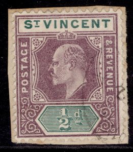 ST. VINCENT EDVII SG76, ½d dull purple & green, FINE USED.