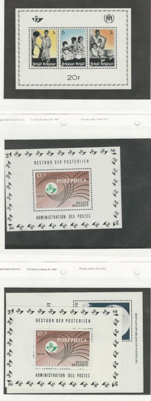 Belgium, Postage Stamp, #B806, B815, B840, B846 Mint NH Sheets, 1967-69