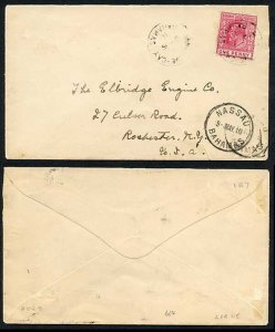 Bahamas 1911 1d on cover to USA