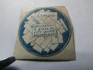 US Local Stamps, Cheever & Towle, Boston Mass. 2c Blue 1849, Scott 37L1 MH,