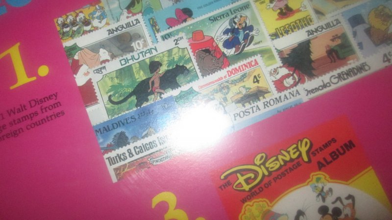 THE DISNEY WORLD OF POSTAGE STAMPS COLLECTING KIT VINTAGE 1982