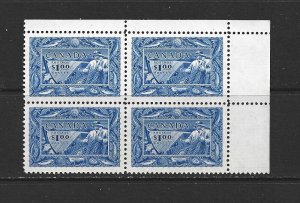 CANADA - 1951 FISHING RESOURCES - BLOCK OF FOUR - SCOTT 302 - MNH