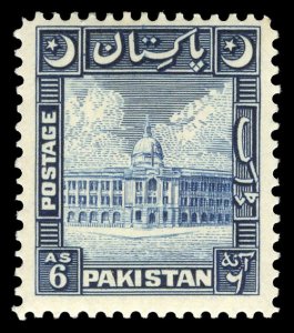 Pakistan 1949 KGVI 6a blue MLH. SG 48. Sc 51.