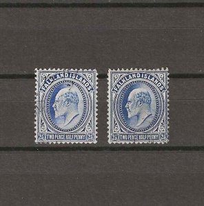 FALKLAND ISLANDS  1904/12 SG 46, 46b, USED Cat £194