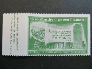 A4P5F69 Reklamemarke North Dakota Otto von Bismark mnh**