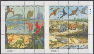 ST VINCENT Sc #2047-50a-l CPL MNH SET SHEETS of 12 - DINOSAURS