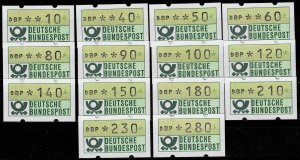 Germany 1981,Sc.# MNH, vending machine tokens, 5 stamps with number on the back