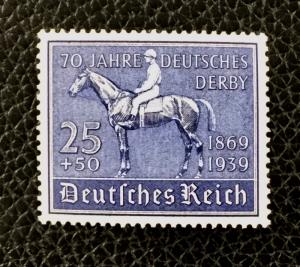 (BJ Stamps) GERMANY, B144, 1939, 25pf + 50pf ultramarine, FVF, MNH. CV $65.00.