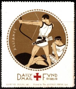 1915 Great Britain WW I Poster Stamp Daily Mail Evening News Children's ...