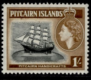 PITCAIRN ISLANDS QEII SG26, 1s black & yellowish brown, LH MINT. 