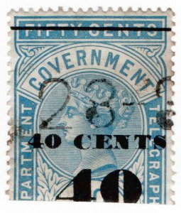 (I.B) Ceylon Telegraphs : Provisional 60c on 1R OP