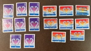 USA USED #3123 - 3124  complete set of all 16  booklet positions *1997*