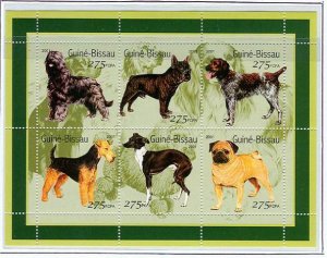 Guinea-Bissau - Dogs on Stamps - 6 Stamp  Sheet - GB1301