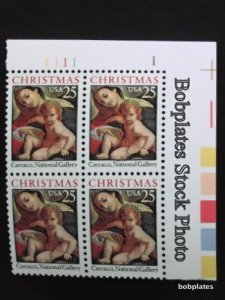 BOBPLATES #2427 Christmas Plate Block F-VF MNH SCV=$2.25 ~See Details for #s/Pos