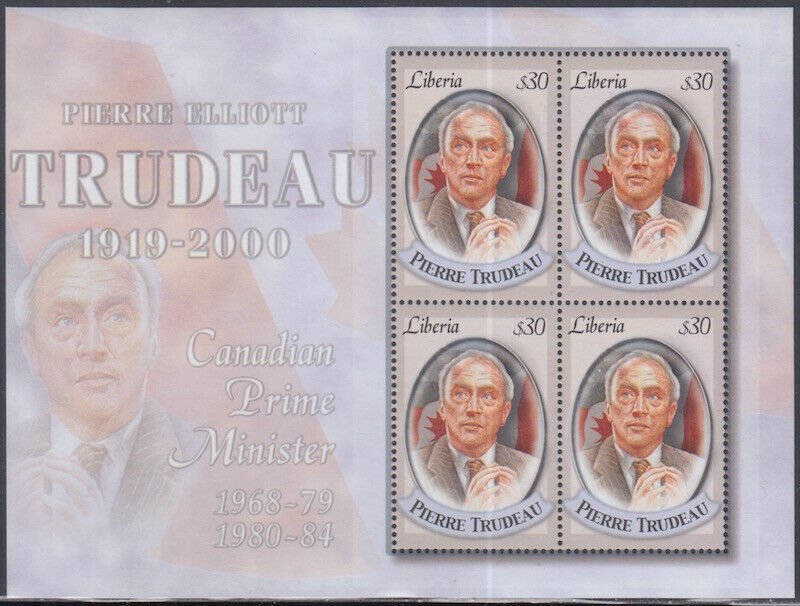 LESOTHO # 057 MNH S/S of PIERRE ELLIOT TRUDEAU - PRIME MINISTER of CANADA