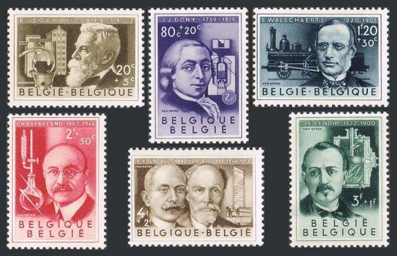 Belgium B573-B578,MNH.Michel 1022-1027. Belgian scientists,1955.Ernest Solvay,