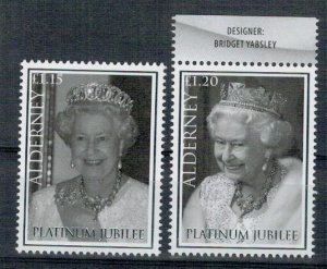 Alderney 2022 MNH Stamps Queen Elizabeth II Platinum Jubilee Black White Version