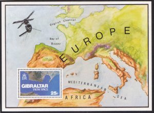 GIBRALTAR - 1978 GIBRALTAR FROM SPACE / MAP - MIN. SHEET MINT NH