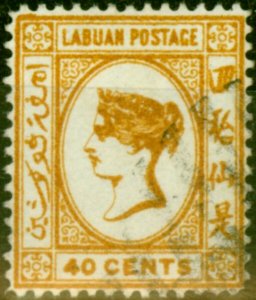 Labuan 1883 40c Amber SG21x Wmk Reversed Fine Used