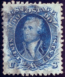 US 72 90c 1861 George Washington F-VF used faint vertical crease