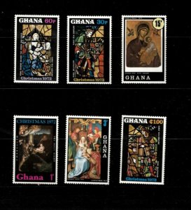 Ghana 1972 - Religion, Christmas, Art - Set of 6 Stamps - Scott #466-71 - MNH