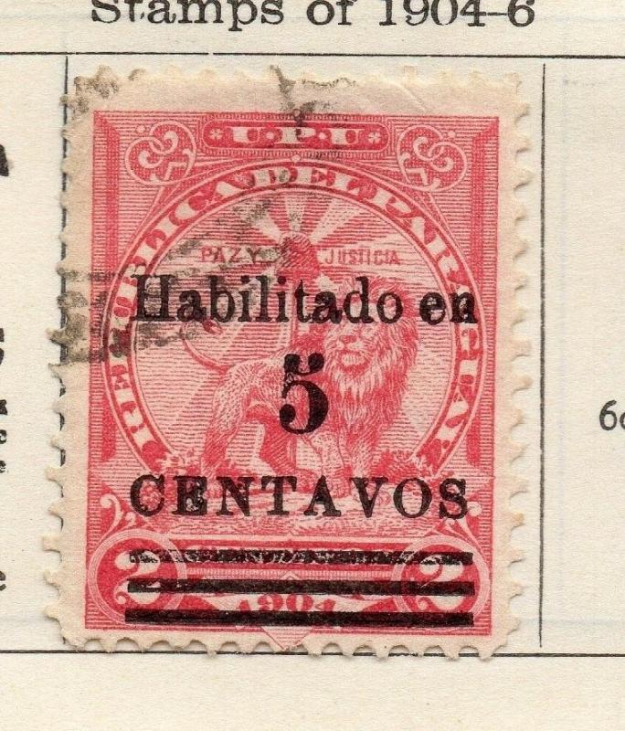 Paraguay 1907-09 Early Issue Fine Used 5c. Surcharged 181423