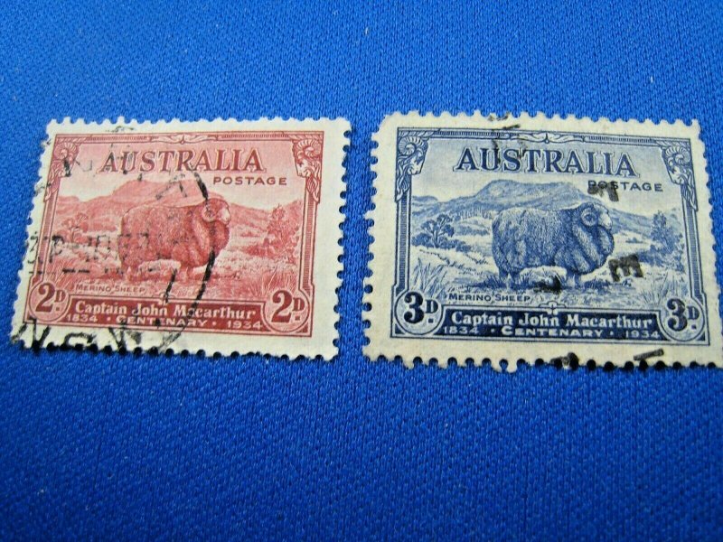 AUSTRALIA  1934  -  SCOTT # 147-148   USED