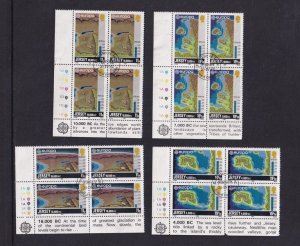 Jersey   #285-288  used  1982  Europa in blocks of 4