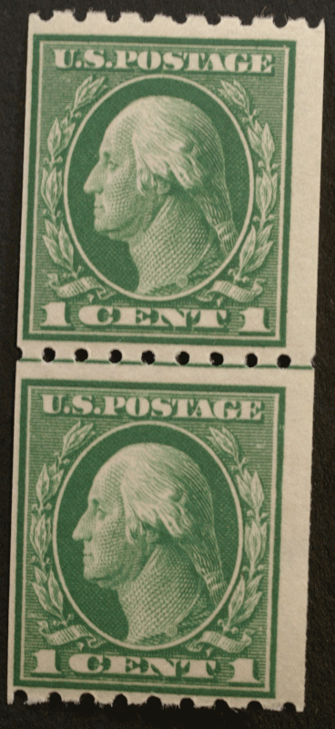 United States #410 Washington Coil Line Pair MNH