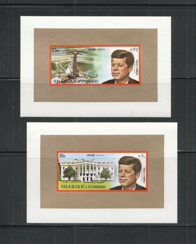 Nw0341 Imperf Sharjah John Kennedy White House Apollo Program Space 2Bl Mnh