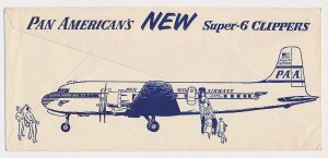 Illustrated meter cover GB / UK 1952 Pan American World Airways - Super 6 Clippe