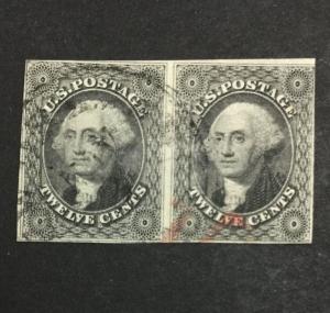 US #17 PAIR IMPERF USED $600 LOT #8297