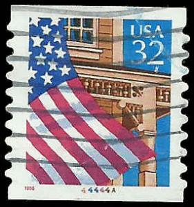 P.N.C. 44444A # 2915A  Used - SCV- 1.00 - Flag over Porch