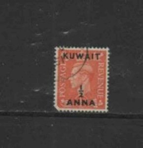 KUWAIT #72 1948 1/2a on 1/2p KING GEORGE VI SURCHARGED F-VF USED a