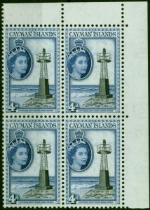 Cayman Islands 1953 4d Black & Deep Blue SG155 V.F MNH Block of 4 (2)