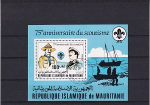 SA25f Mauritania 1982 75th Anniv of The Scouts used minisheet