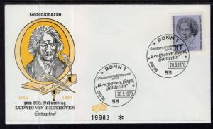 Germany 1014 Beethoven U/A FDC