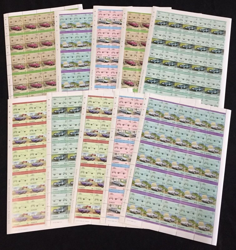ST VINCENT Cars MNH x 10 Sheets(500 Stamps) BLK01